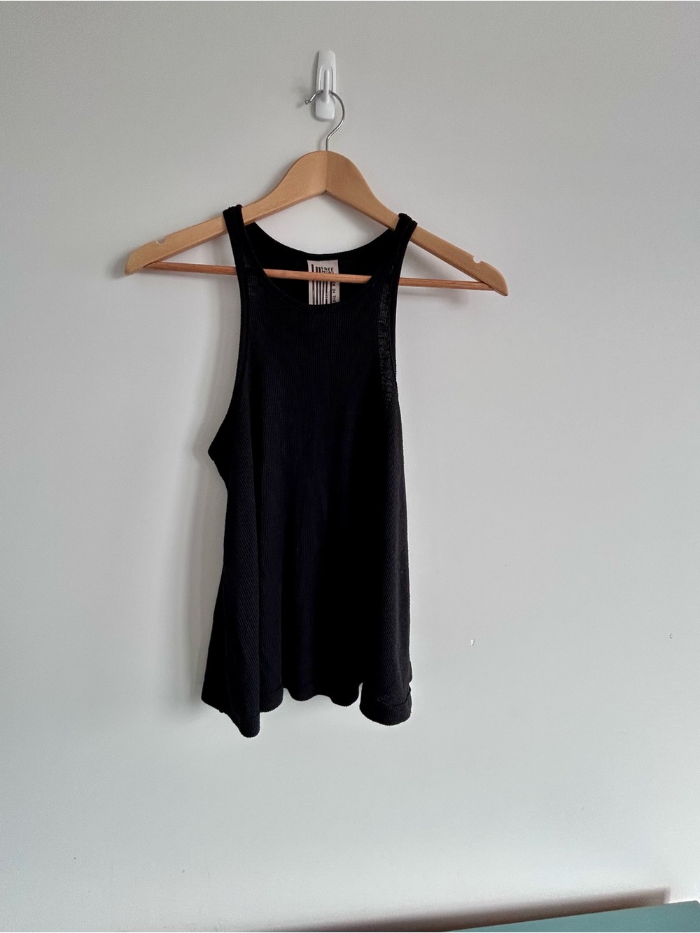 Free People Black Ribbed Racerback Tank - Picture 2 of 6